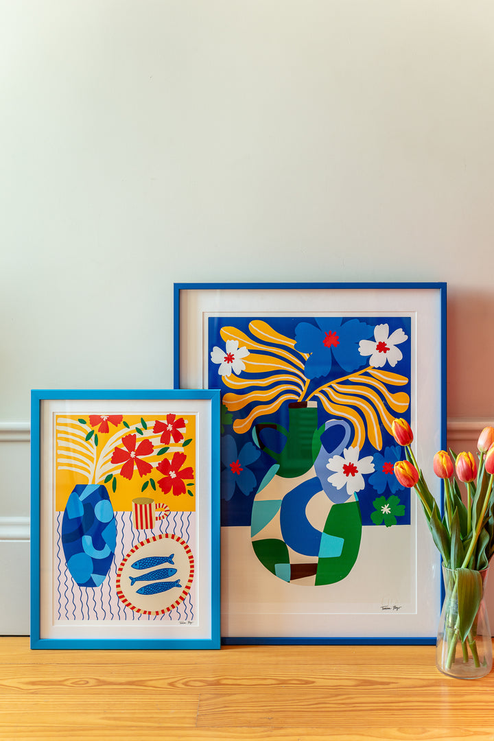 Sardines on Stripes Print