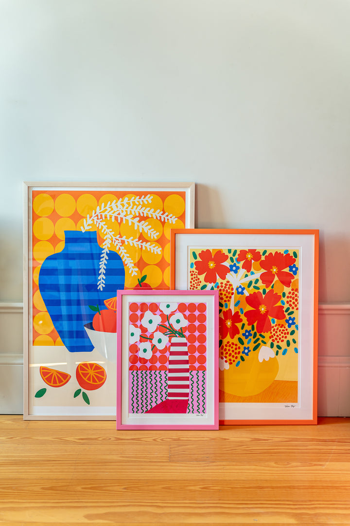 Oranges on Retro Kitchen Print