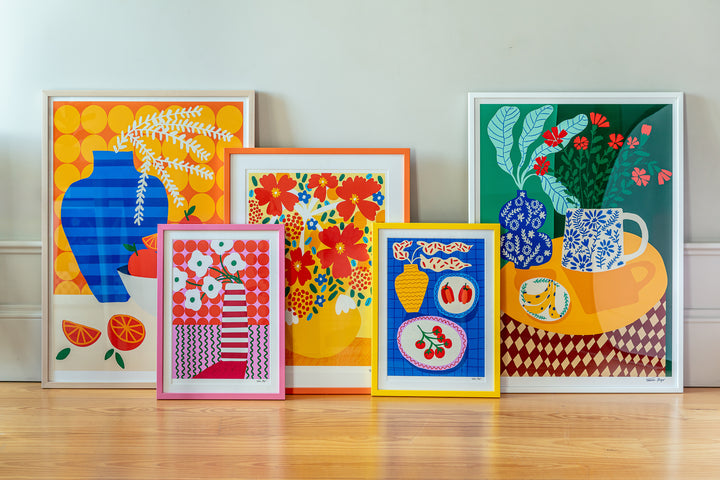 Oranges on Retro Kitchen Print