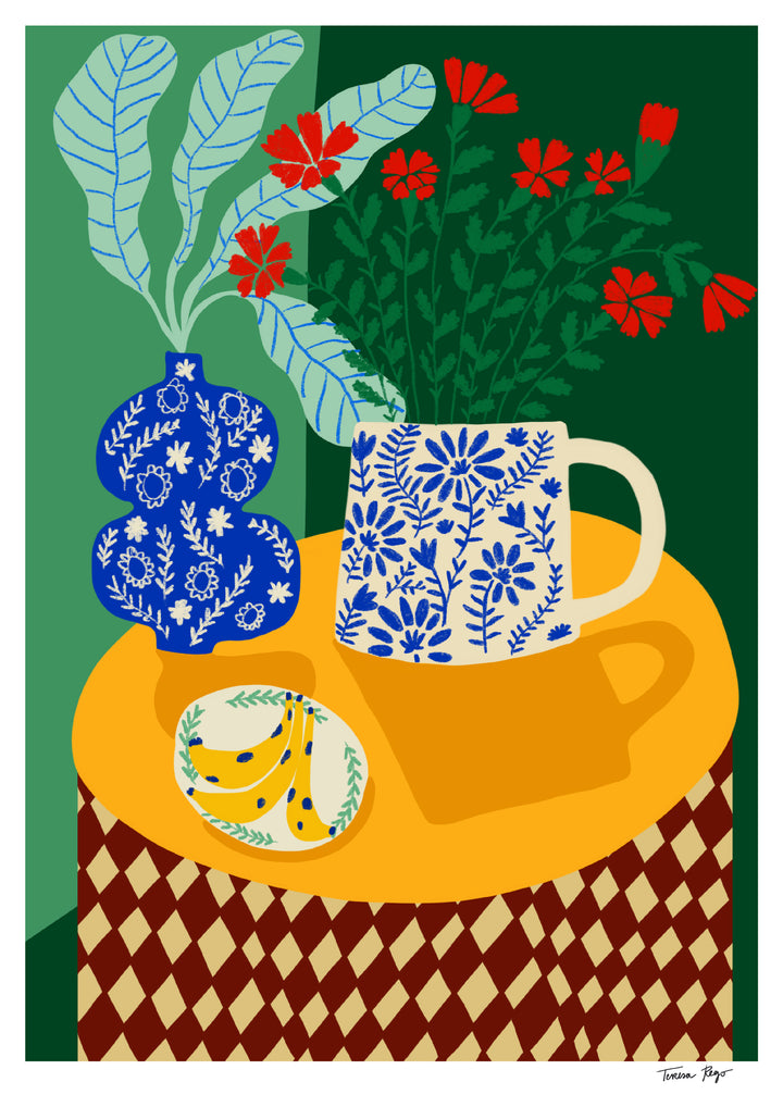Porcelain and Carnations Print