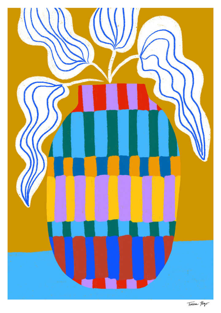 Striped Vase Print