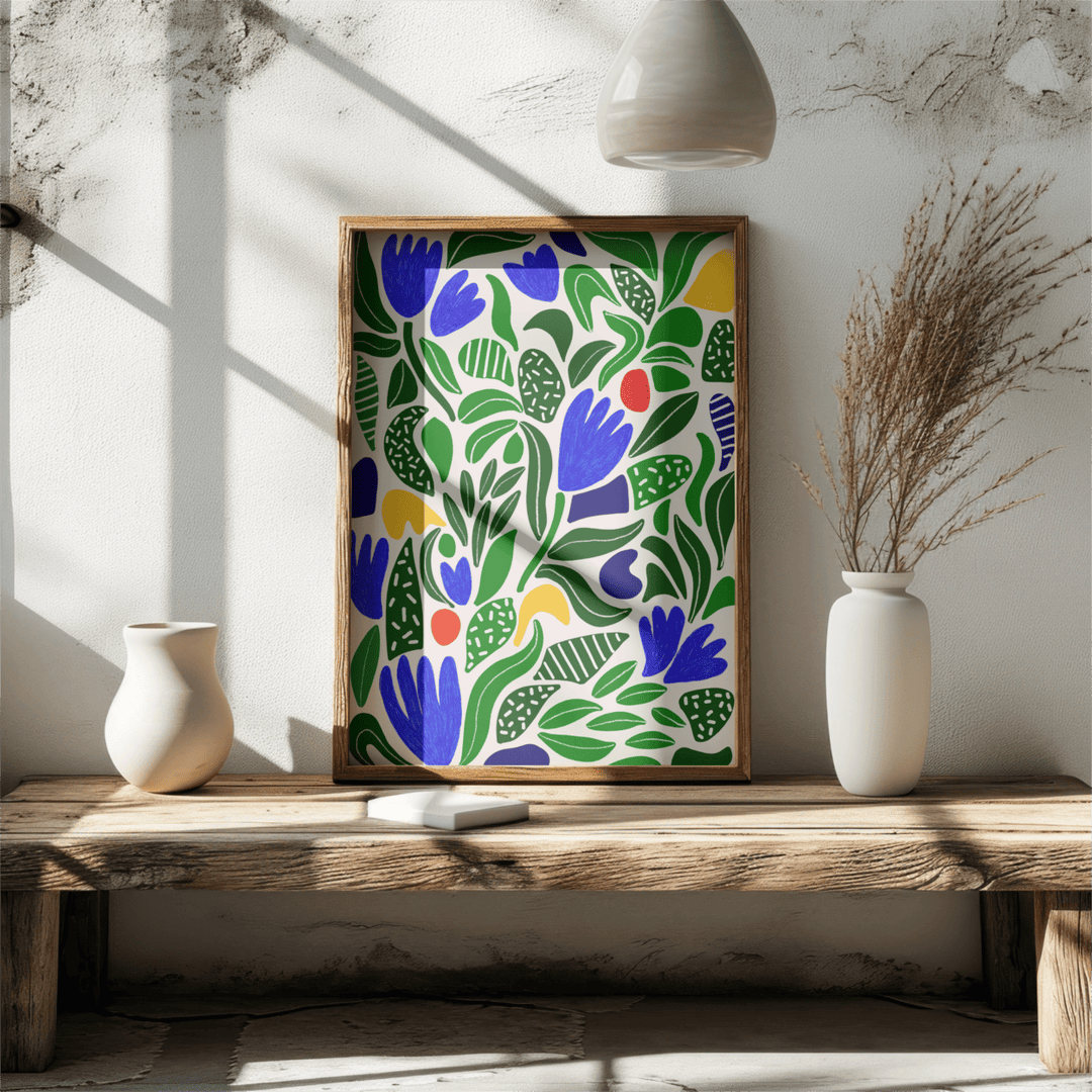 Green Tulips Print