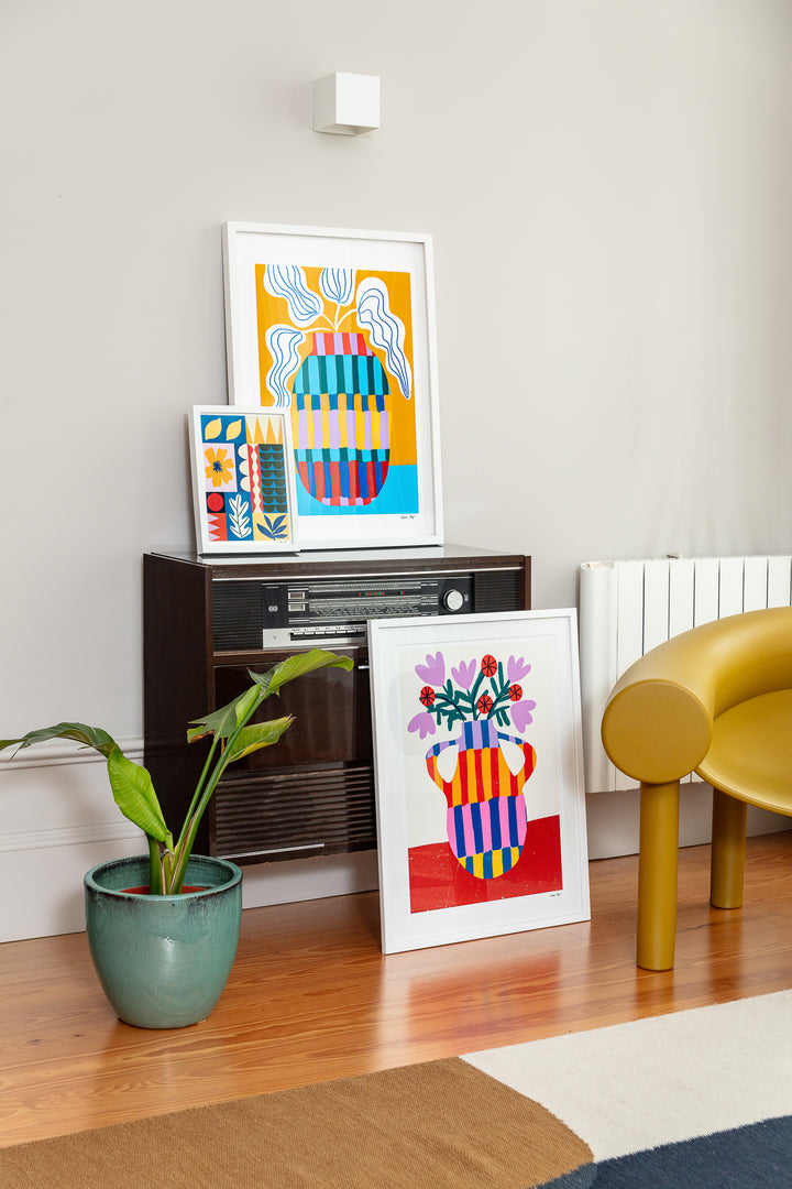 Striped Vase Print