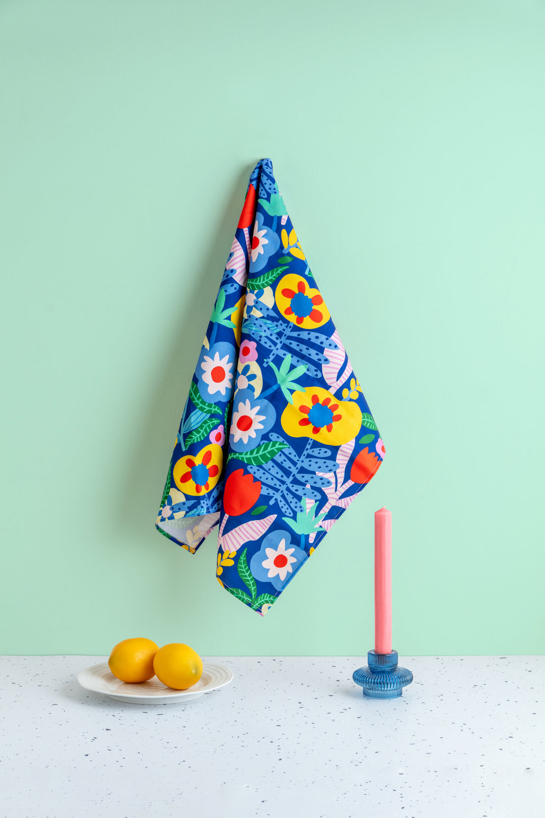 Navy Garden Tea Towel