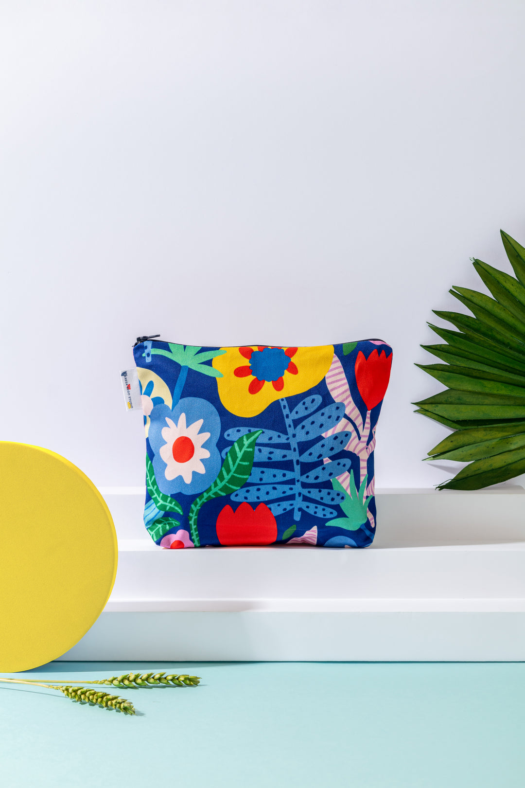 Navy Garden Pouch Bag
