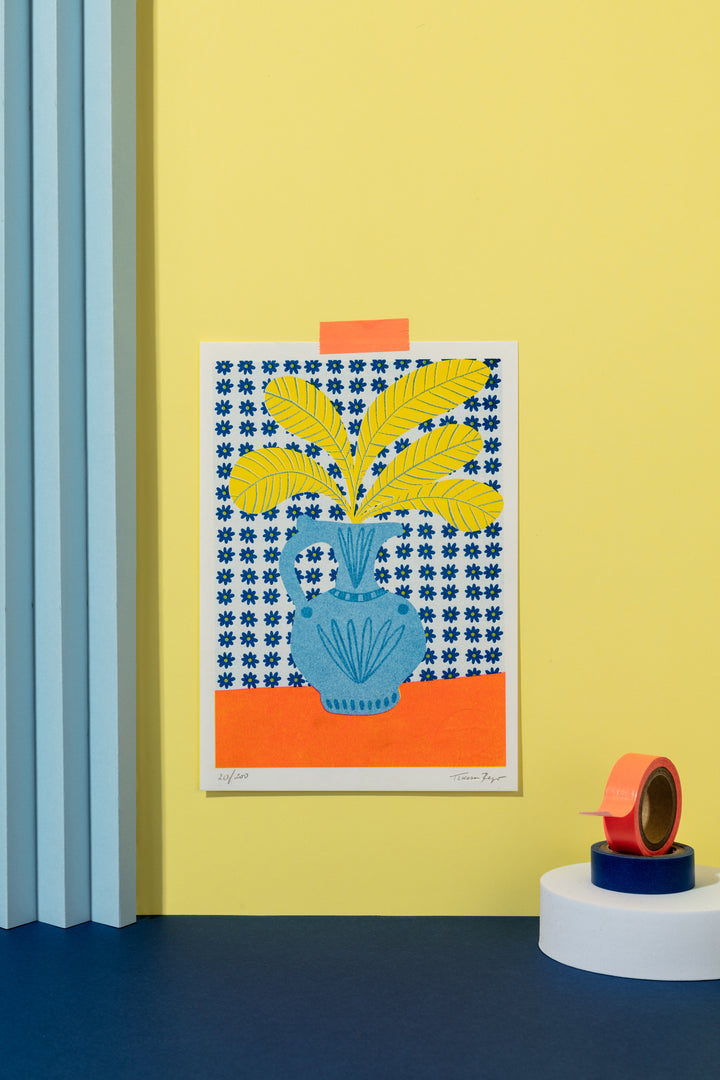 Yellow on Pattern Wall Risoprint