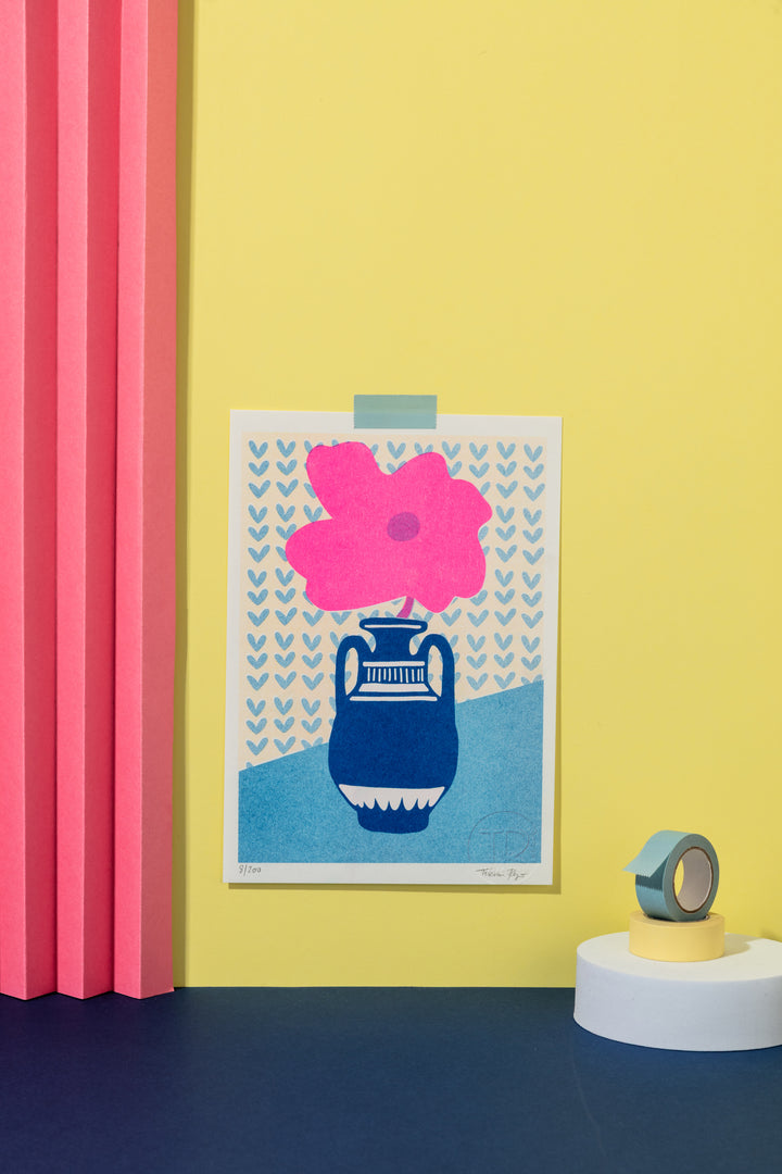 Fucksia on Greek Pot Risoprint