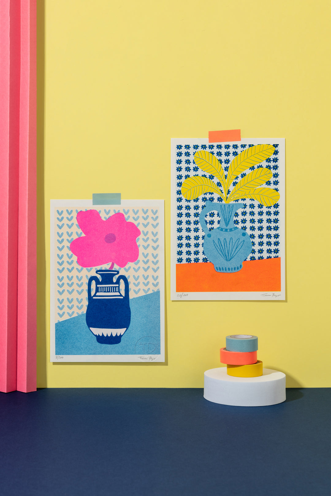 Yellow on Pattern Wall Risoprint