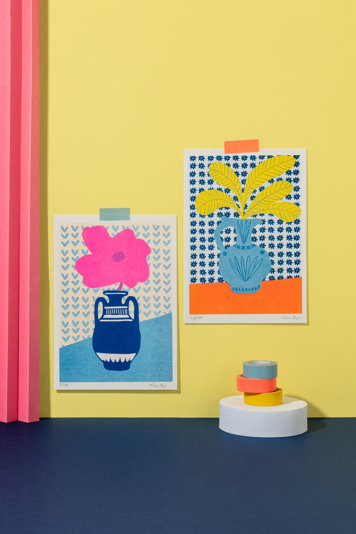 Yellow on Pattern Wall Risoprint