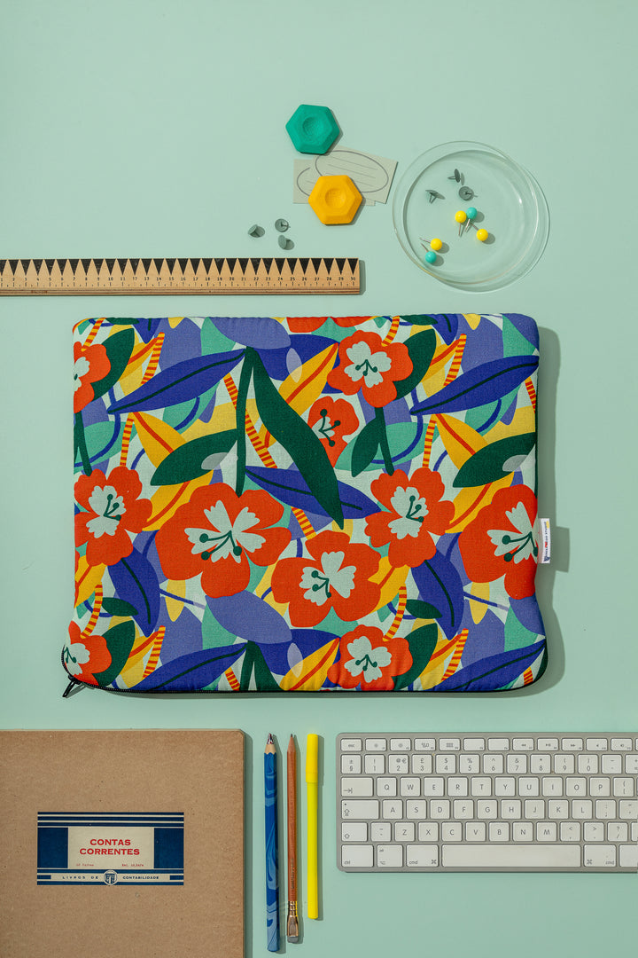 Burgundy Flowers Laptop Pouch