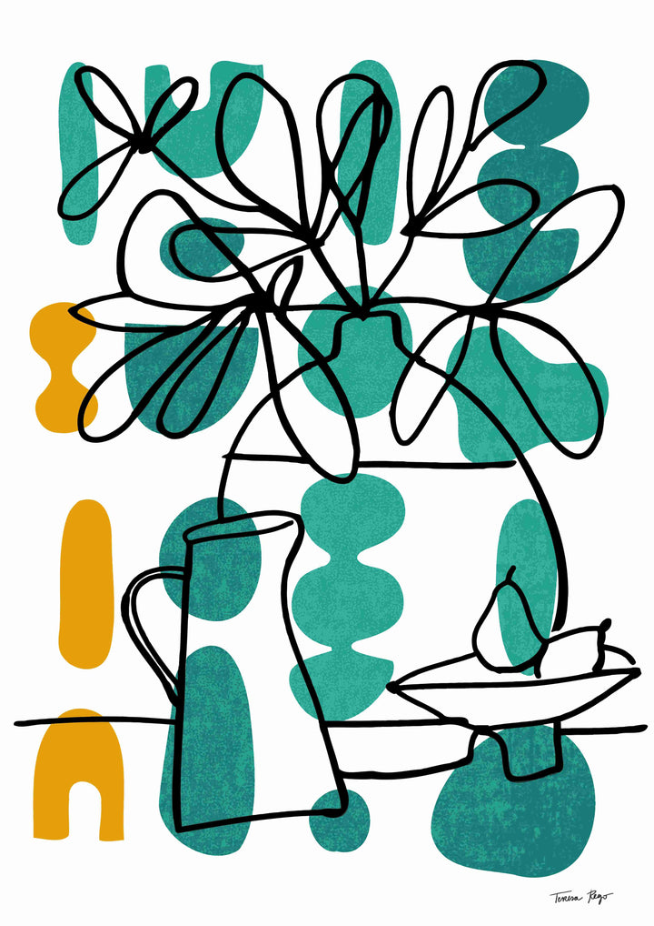 Flower Pot Green Print