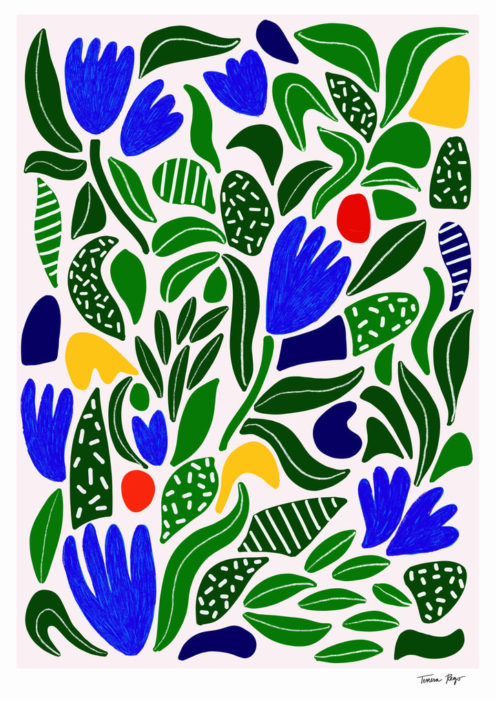 Green Tulips Print