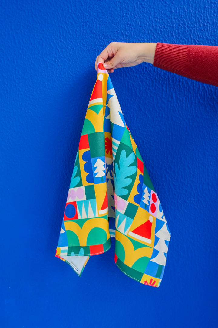 Geometric Christmas Tea Towel