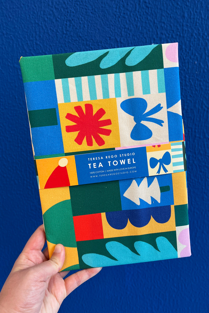 Geometric Christmas Tea Towel