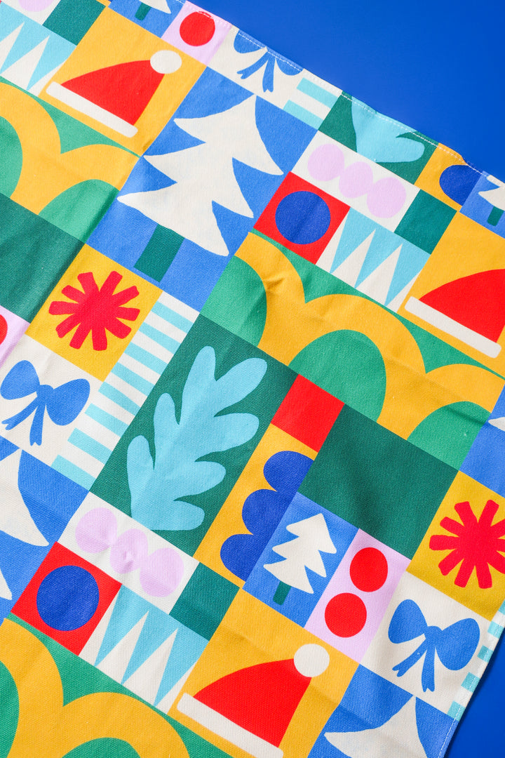 Geometric Christmas Tea Towel