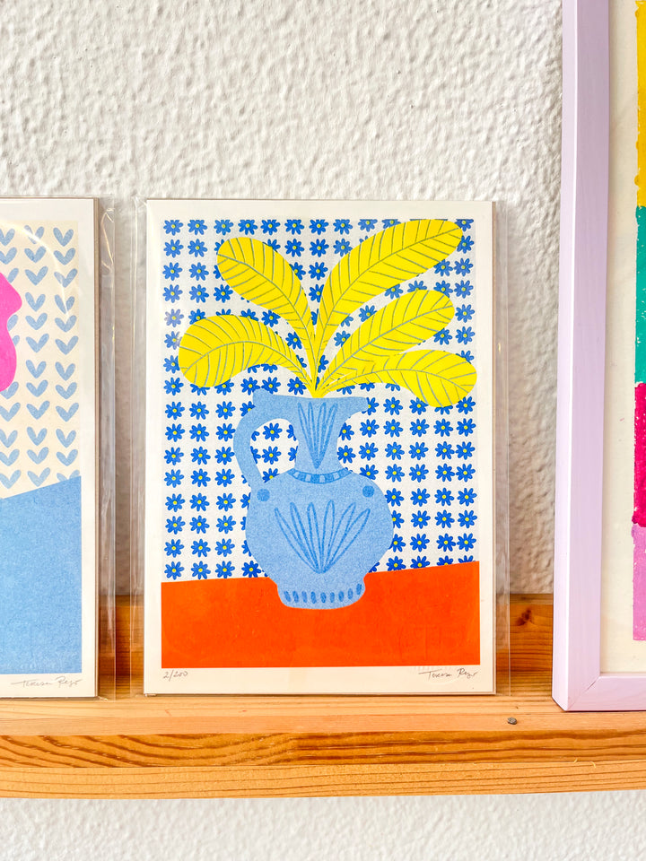 Yellow on Pattern Wall Risoprint