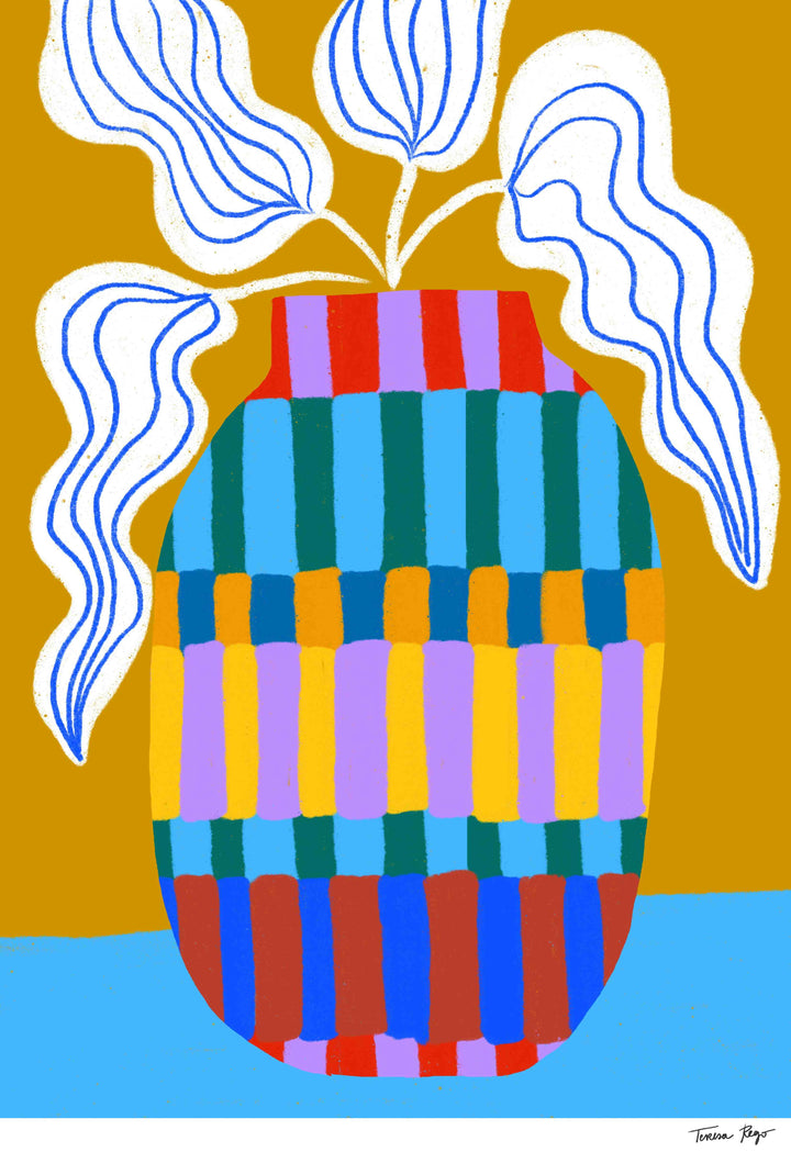 Striped Vase Print