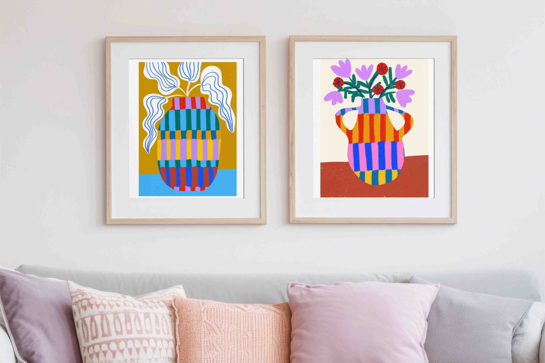 Striped Vase Print