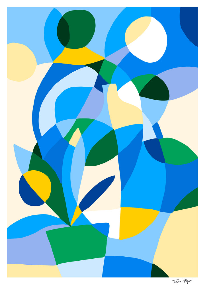 Blue Sprouts Print